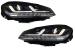 Faruri Full LED Osram negre pentru VW Golf 7 VII 2012-2017