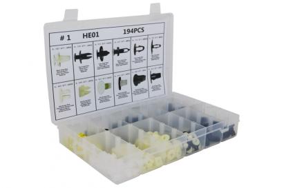 Set clipsuri auto universale 194 piese din plastic pentru prinderi