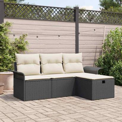 Set de canapele pentru grădină cu pernă 4 pcs Rattan poli GartenMobel Dekor