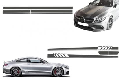 Set stickere gri inchis Mercedes C205 Coupe A205 Cabriolet A45 Design