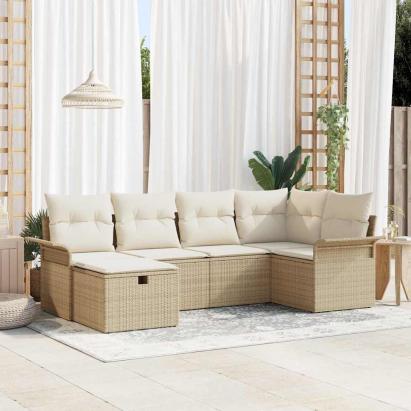 Set de canapele pentru grădină cu pernă 6 pcs Rattan poli GartenMobel Dekor