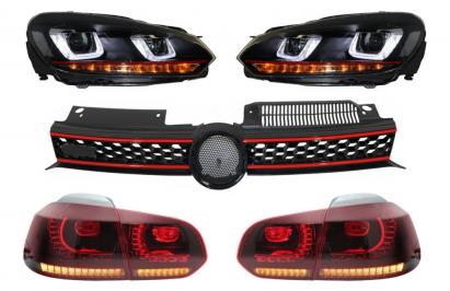 Pachet grila GTI, faruri LED si stopuri R20 pentru VW Golf 6 (2008-2012)