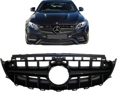 Grila Centrala Mercedes E-Class W213 S213 C238 A238 (2016-2019) E63 Design Negru Cu Camera 360
