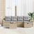 Set de canapele pentru grădină cu pernă 6 pcs Bej Rattan poli GartenMobel Dekor