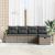 Set de canapele pentru grădină cu pernă 5 pcs Gri Rattan poli GartenMobel Dekor