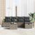 Set de canapele pentru grădină cu pernă 6 pcs Gri Rattan poli GartenMobel Dekor