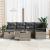 Set de canapele pentru grădină cu pernă 7 pcs Gri Rattan poli GartenMobel Dekor