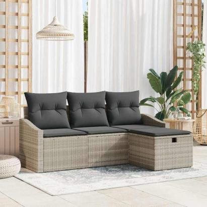 Set de canapea cu pernă 4 pcs poliratan GartenMobel Dekor