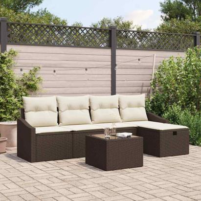 Set de canapea cu pernă 6 pcs poliratan GartenMobel Dekor