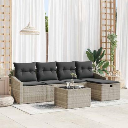 Set de canapea cu pernă 6 pcs poliratan GartenMobel Dekor