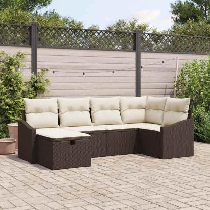 Set de canapea cu pernă 6 pcs poliratan GartenMobel Dekor