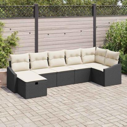 Set de canapea cu pernă 7 pcs poliratan GartenMobel Dekor