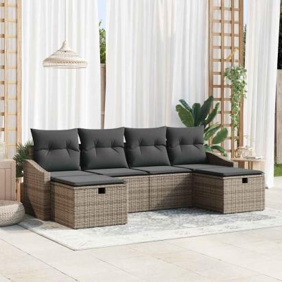 Set de canapea cu pernă 6 pcs poliratan GartenMobel Dekor