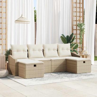 Set de canapea cu pernă 6 pcs poliratan GartenMobel Dekor