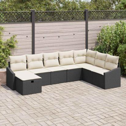 Set de canapea cu pernă 9 pcs poliratan GartenMobel Dekor