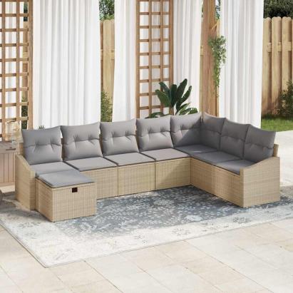 Set de canapea cu pernă 9 pcs poliratan GartenMobel Dekor