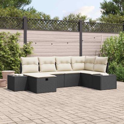 Set de canapea cu pernă 7 pcs poliratan GartenMobel Dekor