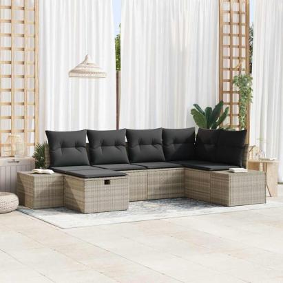 Set de canapea cu pernă 7 pcs poliratan GartenMobel Dekor