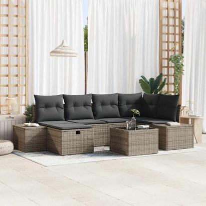 Set de canapea cu pernă 7 pcs poliratan GartenMobel Dekor