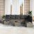Set de canapele pentru grădină cu pernă 9 pcs Gri Rattan poli GartenMobel Dekor