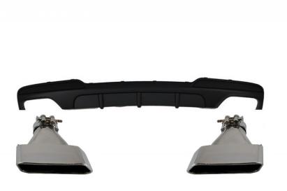 Difuzor aer BMW F10/F11 2011-2017 dublu M-Performance cu ornamente inox