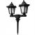 Lampa solara gradina 3 in 1, tip stalp sau montaj perete, 152 cm, LED alb rece, negru