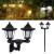Lampa solara gradina 3 in 1, tip stalp sau montaj perete, 152 cm, LED alb rece, negru