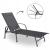 Șezlong pliabil reglabil pentru terasă și balcon, textilenă, oțel, gri închis