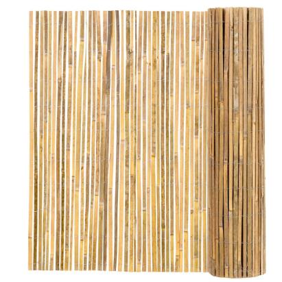 Panou paravan gard din bambus natural 150x500 cm, lamele 15 mm, maro