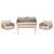 Set mobilier de grădină Belgrad 4 piese, cu perne, aluminiu și polywood, bej