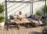 Set mobilier de grădină Bogota modular cu masă reglabilă, aluminiu, gri
