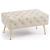 Taburet Madrid, tapitat cu catifea, tip banca, cu picioare metalice, 80x42x41 cm, bej