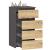Comoda cu 4 sertare, PAL laminat 16mm, 40x35x74 cm, gri si stejar artisan