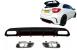 Difuzor bara spate Mercedes A-Class W176 Facelift A45 Design cu ornamente crom