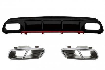 Difuzor bara spate Mercedes A-Class W176 Facelift A45 Design cu ornamente crom