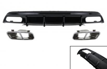 Difuzor bara spate Mercedes W176 A-Class 2013-2018 cu ornamente A45 Look