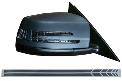 Stickere oglinzi laterale Mercedes gri închis, aspect sport, set 2 buc