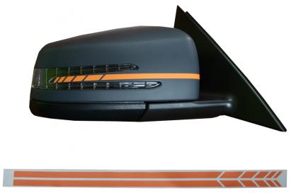 Stickere oglinzi laterale Mercedes, portocaliu mat, aspect sport