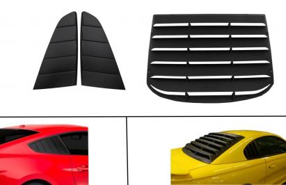 Set ornamente geamuri laterale si luneta Ford Mustang VI 2015-2019, negru mat