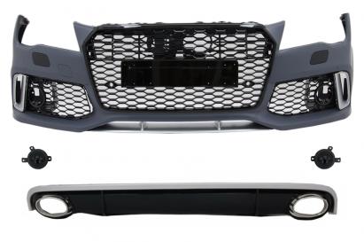 Bara fata si difuzor spate cu ornamente evacuare Audi A7 4G RS7 Design