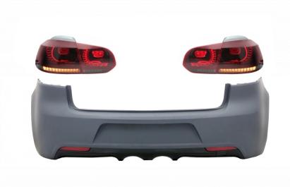 Bara spate cu stopuri Full LED rosu fumuriu pentru VW Golf 6 (2008-2013) R20 Look