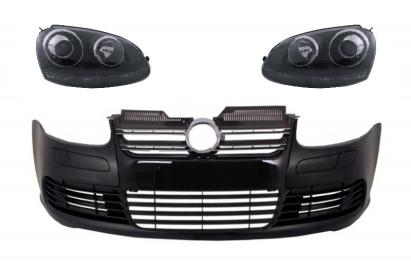 Bara fata cu faruri VW Golf 5 si Jetta R32 Look, negru lucios