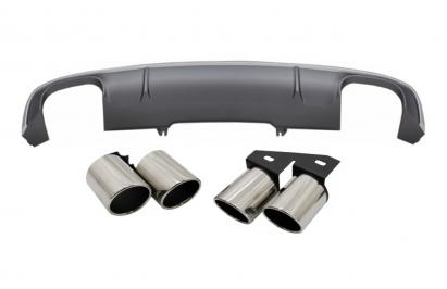 Difuzor bară spate Audi A4 B9 8W S-Line 2016-2018 cu ornamente evacuare