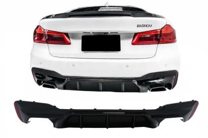 Difuzor bara spate BMW Seria 5 G30 G31 2017+ M5 Design negru lucios