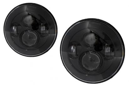 Faruri Full LED CREE cu dublu proiector pentru Jeep Wrangler JK/TJ, negre