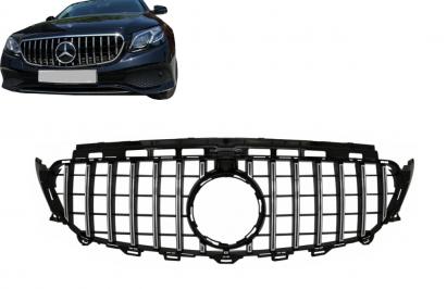 Grilă centrală Mercedes E-Class W213/S213/C238/A238 Panamericana negru crom cu cameră 360