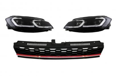 Grila centrala cu faruri LED semnal dinamic pentru VW Golf 7.5 Facelift GTI