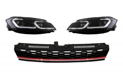 Grilă centrală cu faruri LED dinamice pentru VW Golf 7.5 Facelift GTI Look