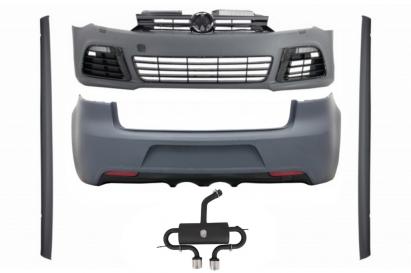 Kit exterior VW Golf 6 R20 Look cu sistem evacuare, 2008-2013