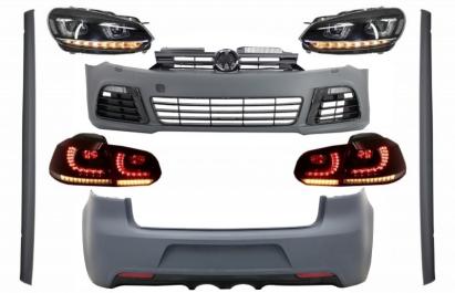 Pachet exterior VW Golf 6 R20 Look cu faruri LED si stopuri LED secventiale
